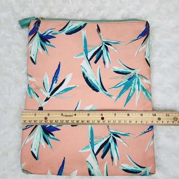 Rachel Pally FABFITFUN Reversible Tropical Floral Green Clutch Bag - Picture 7 of 8